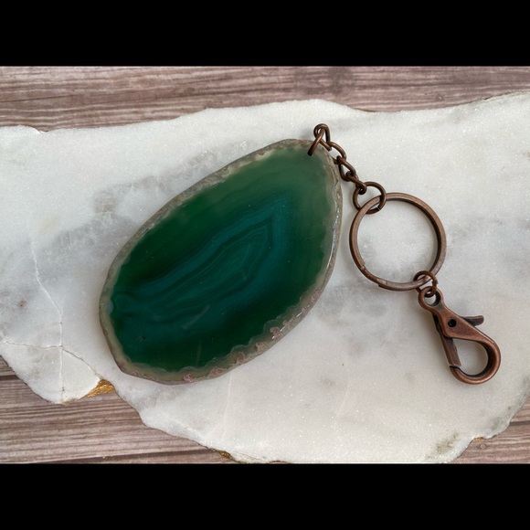 Green Agate Keychain 🍀 - Picture 5 of 5